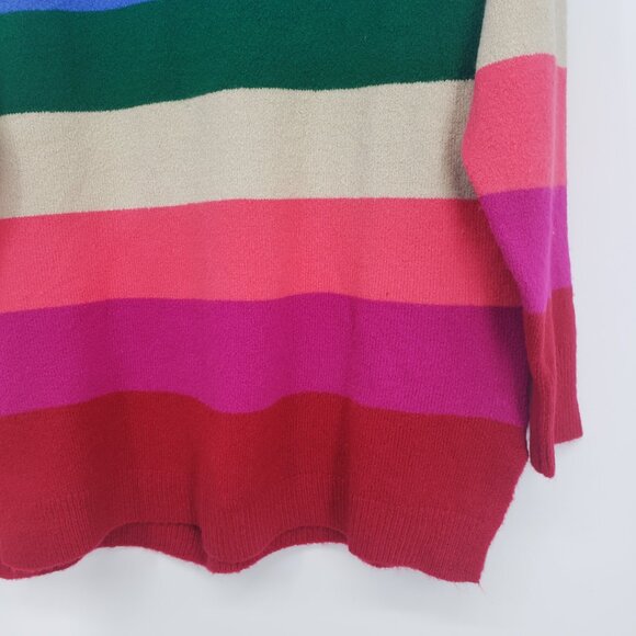 Lane Bryant Striped Tunic Pullover Sweater 14 / 16 Relaxed Fit Multicolor Pink - Picture 5 of 7